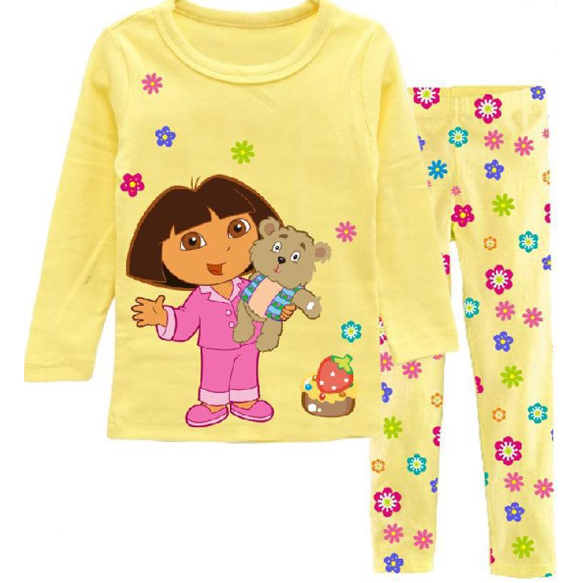 Dora the Explorer Pajamas Girls Toddler Kids Pyjamas Nightwear Clothes 00812 Shopee Singapore