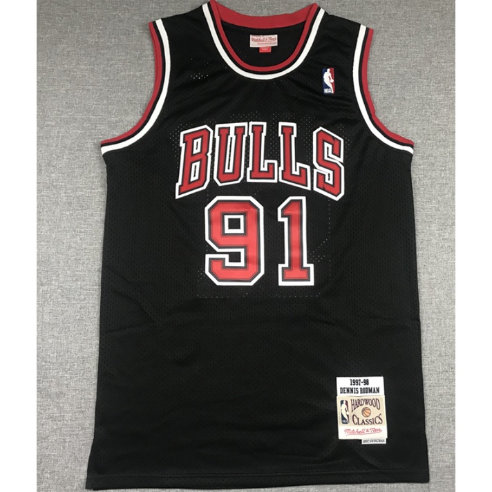Neu Retro Dennis Rodman #91 Chicago Bulls Basketball Trikot Jersey
