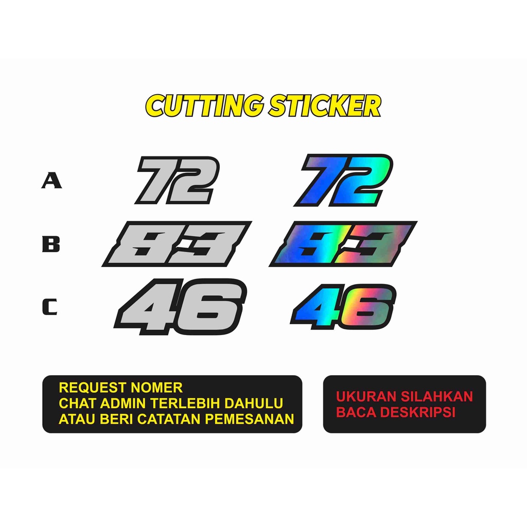 Custom Number Stickers Cutting Stickers Start Numbers Racing Numbers ...