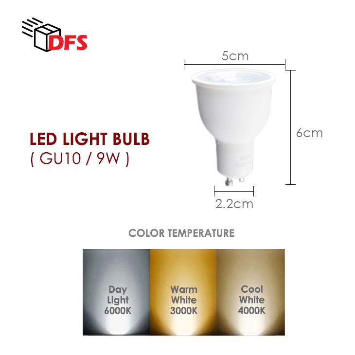 DFS LED LIGHT GU10 Bulb Tri-Tone 4W 5W 9W [Spotlight Track Light ...