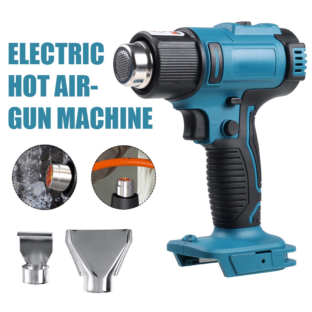 1200W Cordless Handheld Hot Air Gun Temperatures Adjustable With 2