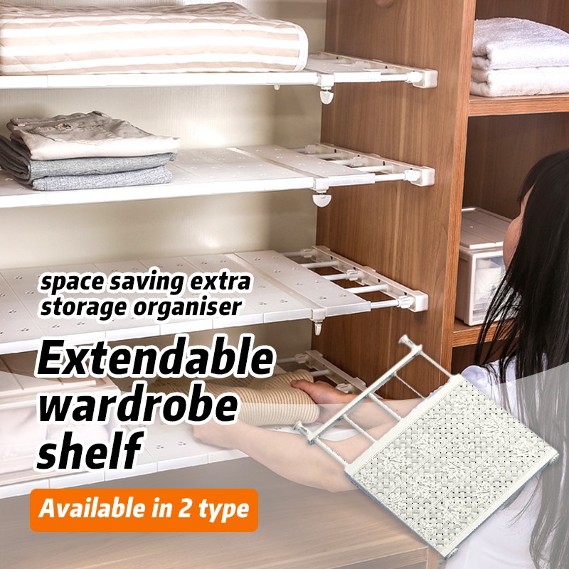 Expandable Shelves Wardrobe Cupboard Organizer & Adjustable