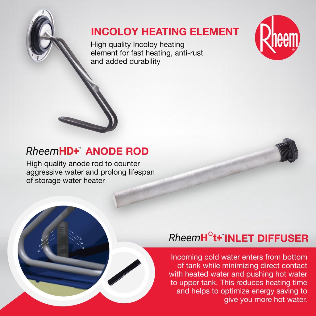 Rheem 20L Xwell Slim Classic Plus Electric Storage Water Heater ( No ...