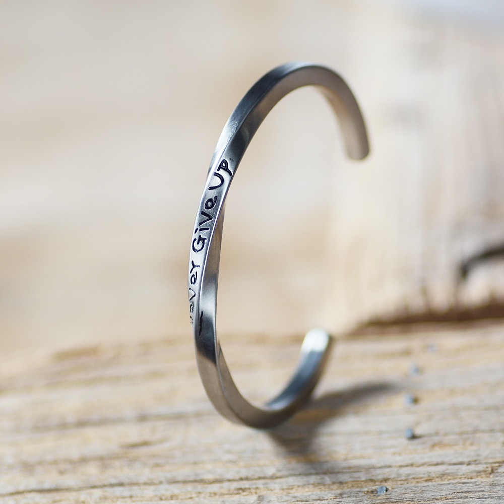 Men's titanium store engraved bracelets