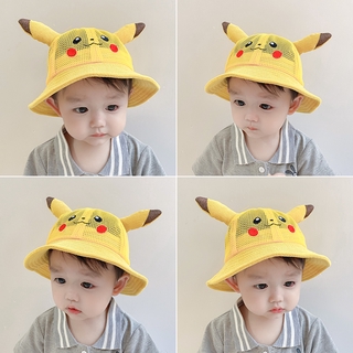 Pokemon Pikachu cappelli a secchiello Kawaii Anime cappello da pescatore orecchie  mobili protezione solare cappello da