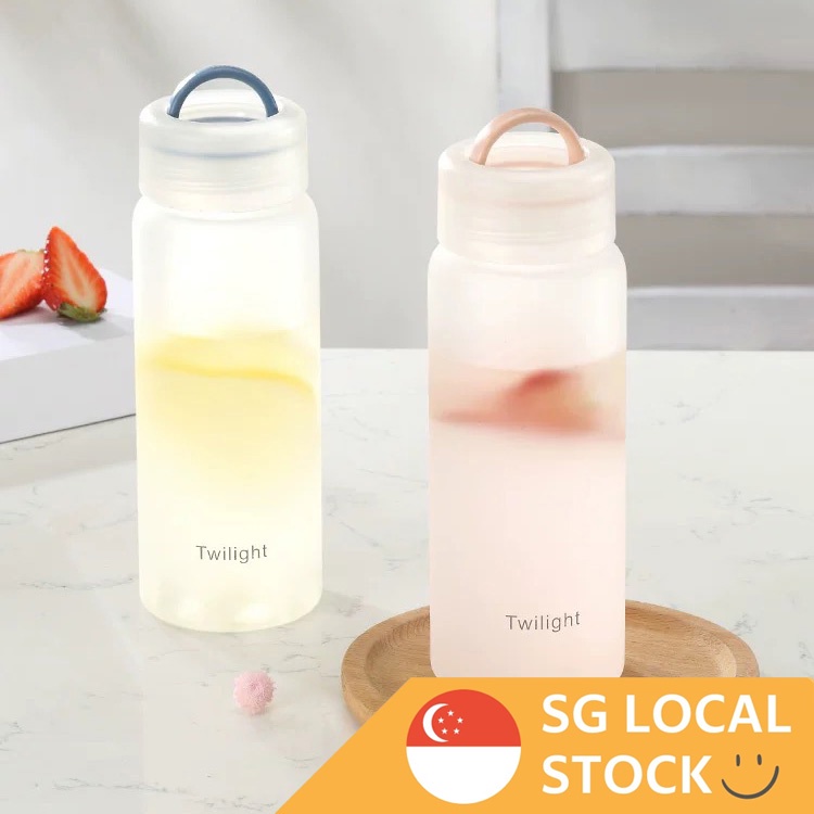 420ml Glass Water Bottle BPA Free Leakproof Frosted Glass Twilight ...