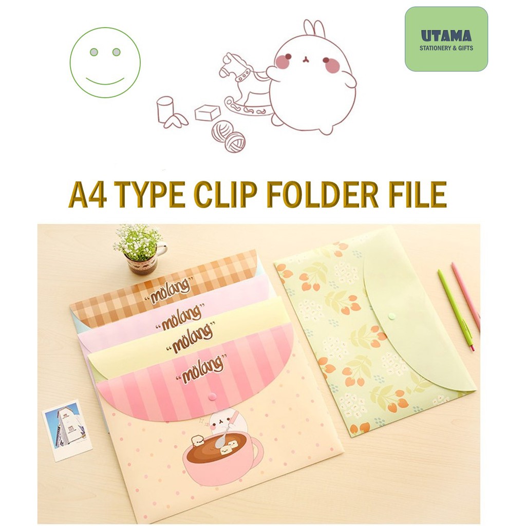 A4 Button Transparent Cute Cartoon / Flower Folder File Document Office ...