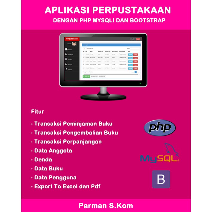 Web Based Library Application with Mysqli Php and Bootstrap | Shopee ...