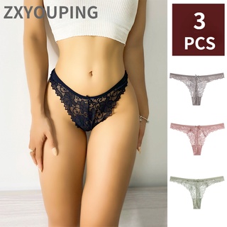 5 PCS/SET Lingerie Sexy Lace Thongs Woman Low G String Girls Underpants  M-XL Transparent