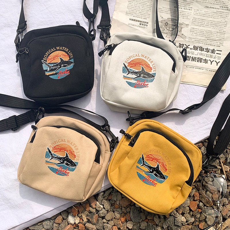 Women Canvas Handbags Korean Mini Student Bags Simple Small Sling Bag