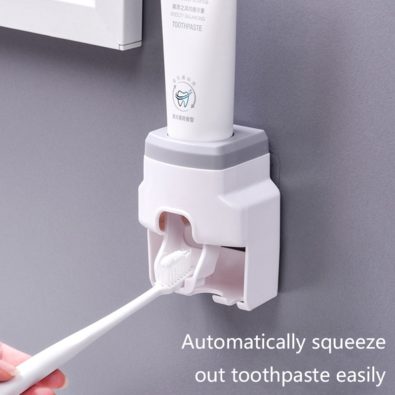 Creative Lazy Automatic Toothpaste Squeezer Wall Mount Toothbrush ...
