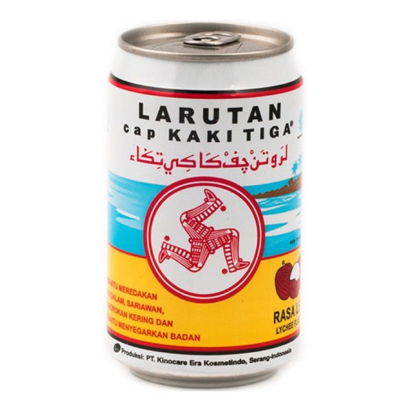 Larutan Penyegar Cap Kaki Tiga Kaleng Rasa Leci 320mL / Panas Dalam / Radang Tenggorokan / Sariawan - Gambar 3