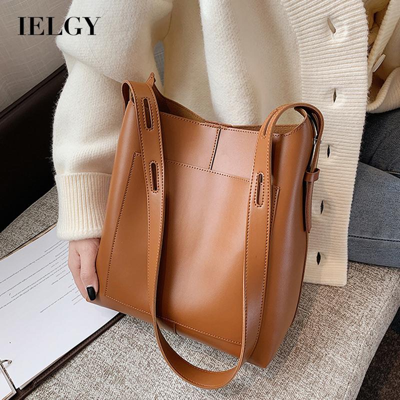 IELGY texture women's fashion bucket bag Korean style large capacity
