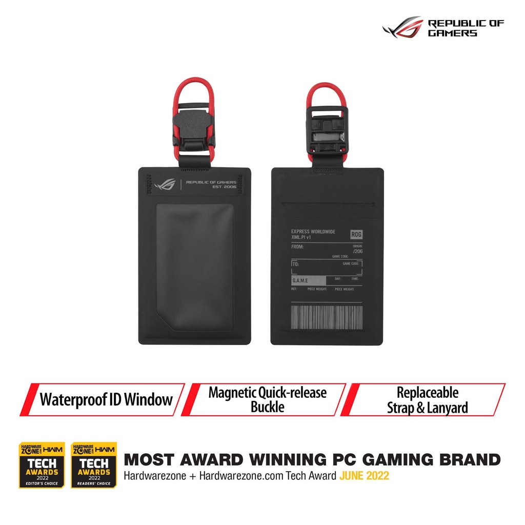 ASUS ROG Card Holder II waterproof ID window, FIDLOCK® directional