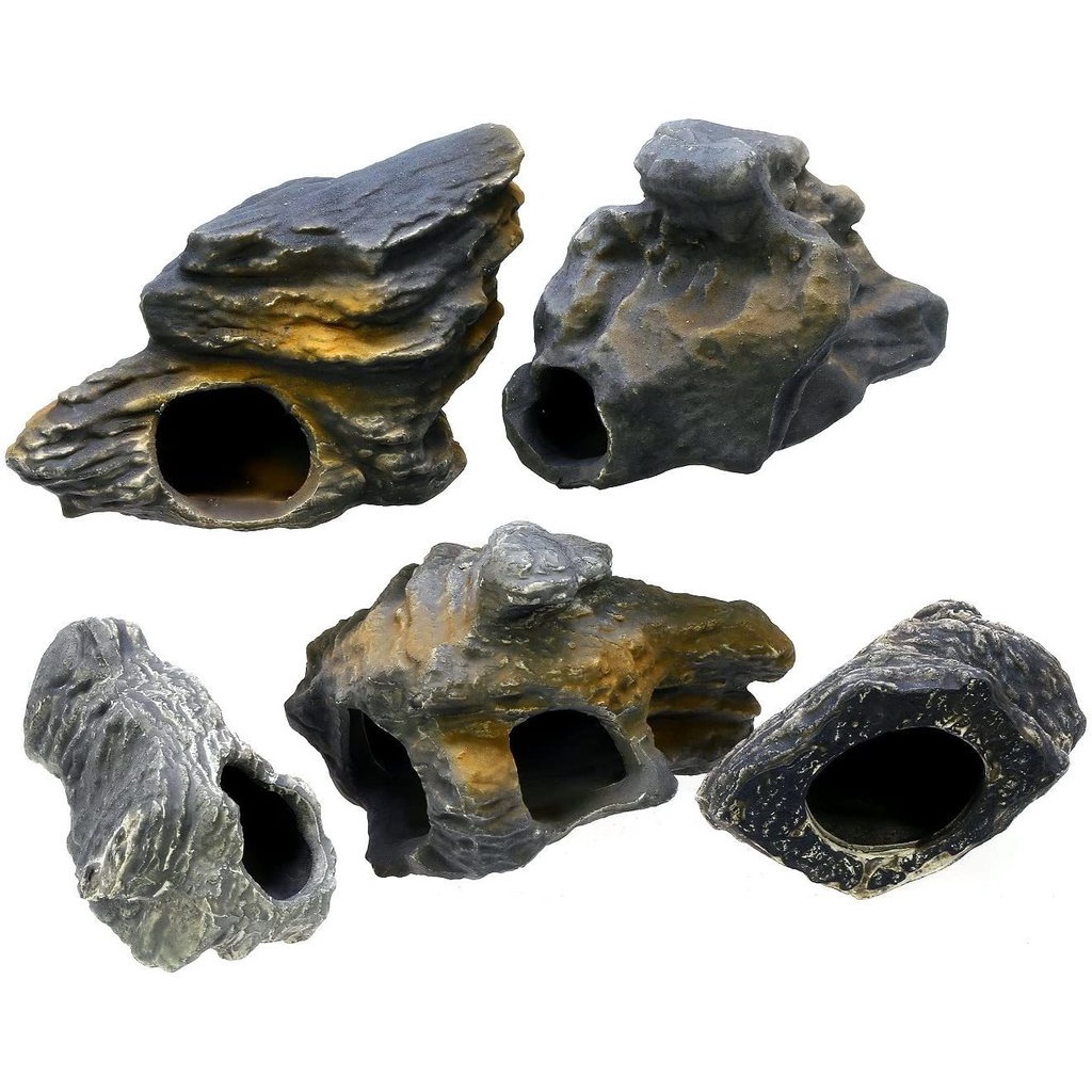 UP Cichlid Stones Ceramic Aquarium Rock Cave Decoration for Fish Tank