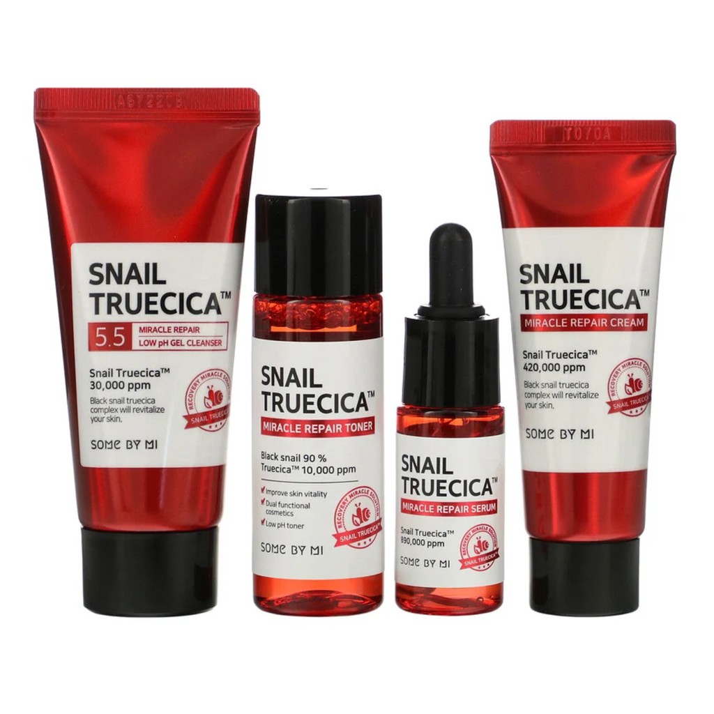 Some By Mi, Snail Truecica Miracle Repair Starter Kit, 4 Piece Kit