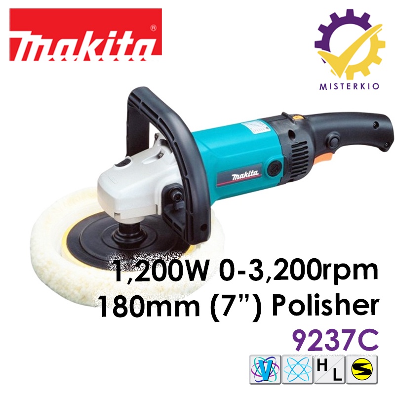 thumbnail image 2 of Makita 9237CX3 7-Inch Variable Speed Polisher-Sander W/ Polishing Kit – Corded, 120V 2 of 2