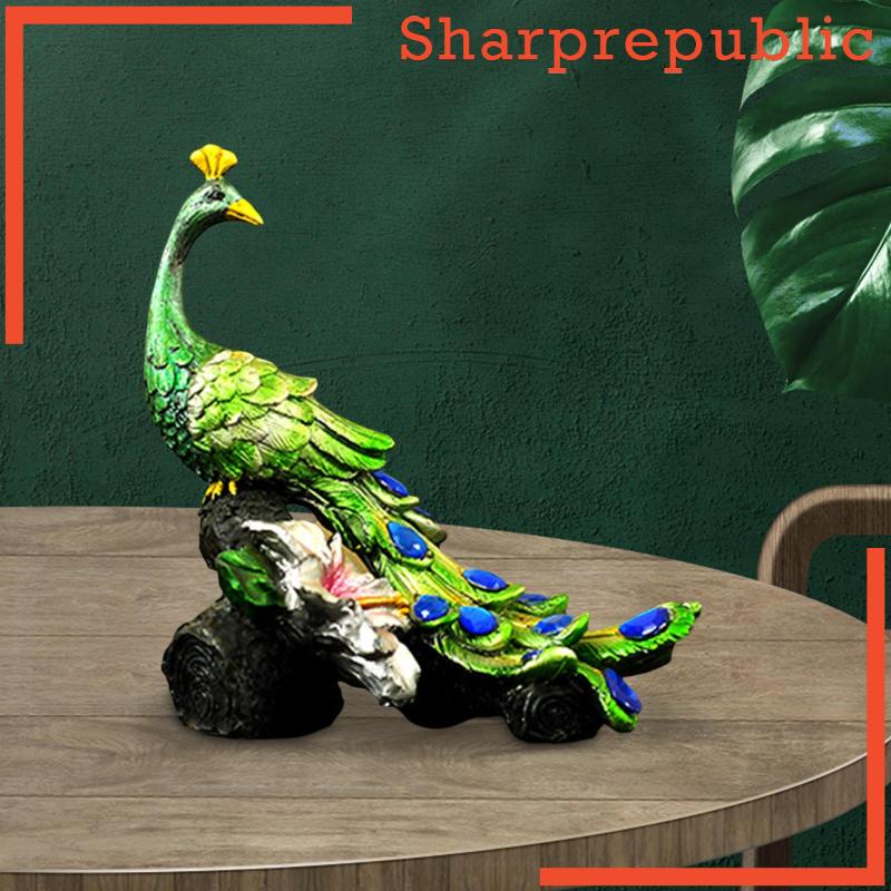 Peacock Figurine Crystal Miniature Statue for Office Decoration Collectible