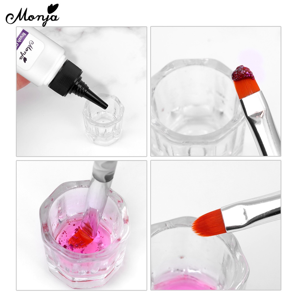 Monja 30/60ml Nail Brush Cleanser for Manicure Acrylic UV Gel Polish ...