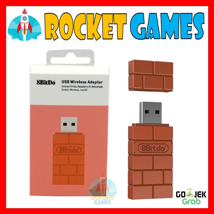 MERAH 8Bitdo USB Wireless Bluetooth Controller Adapter PS Classic ...