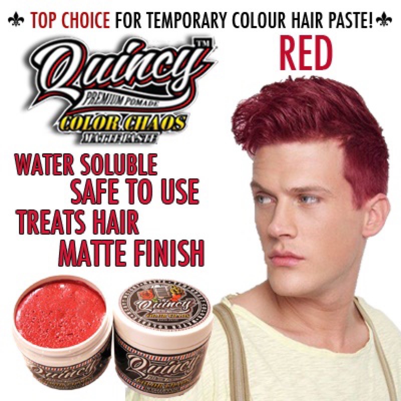 Barber Approved Quincy Color Chaos Matte Paste Wax Temporary Red Hair