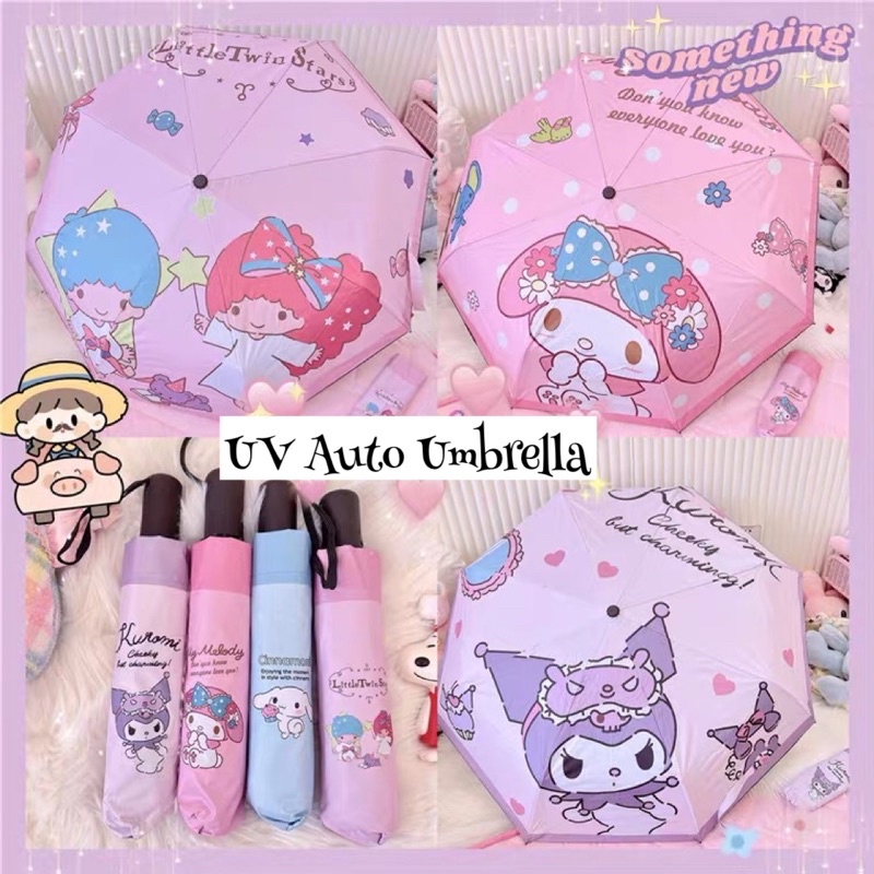 UV Protection Automatic Umbrella Waterproof Sanrio (Melody, Kuromi ...