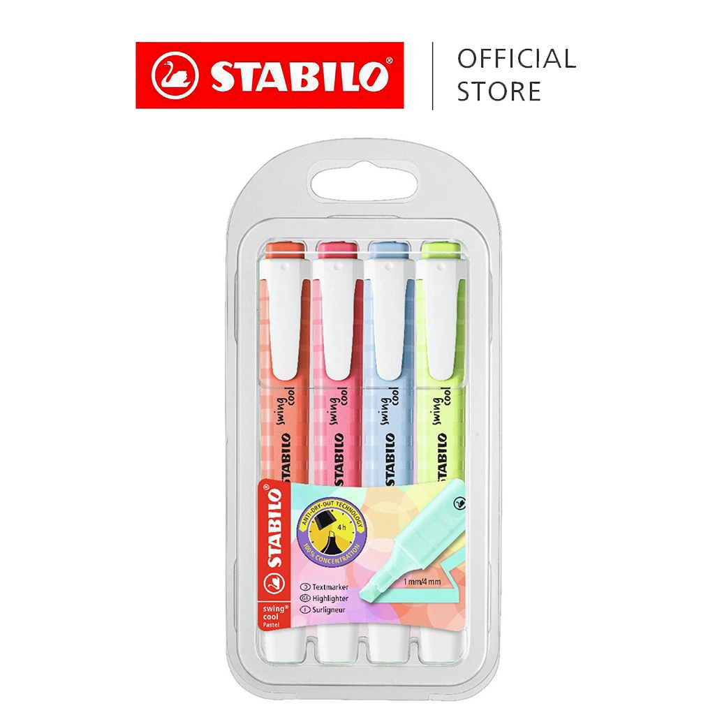 STABILO swing cool Pastel Highlighter Pen and Text Marker (4/6/8