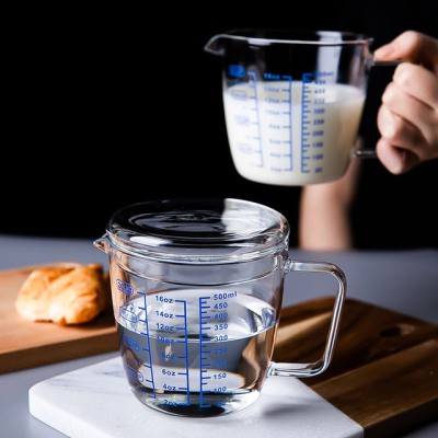 1pc High Borosilicate Glass Measuring Cup With Scale, Microwave Safe Glass  Milk Cup, Transparent Baking Measurement Cup, Suitable For Kitchen And  Restaurant Use