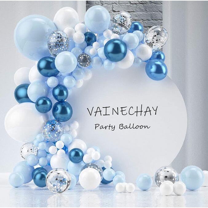 107Pcs Pink White Confetti Balloon Garland Arch Kit Birthday Wedding Party Decor