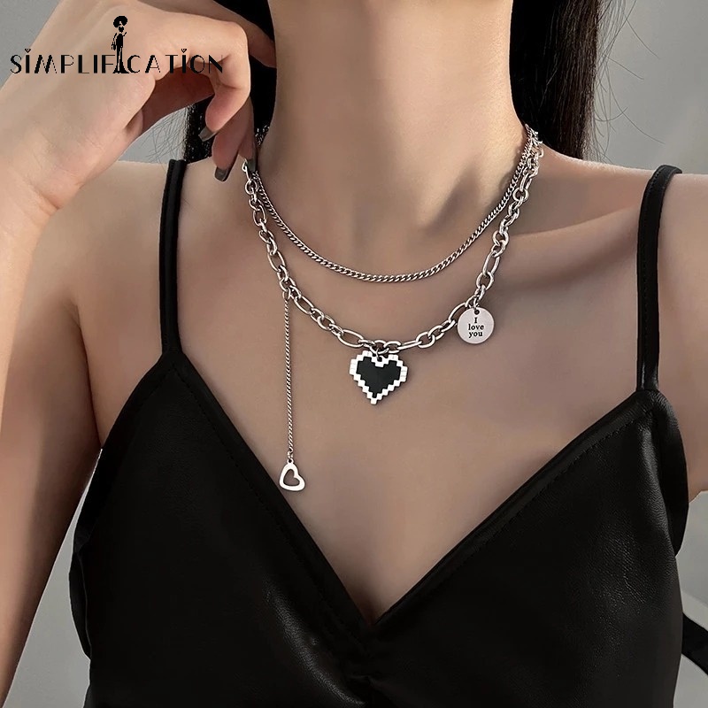 Chain with hot sale heart necklace