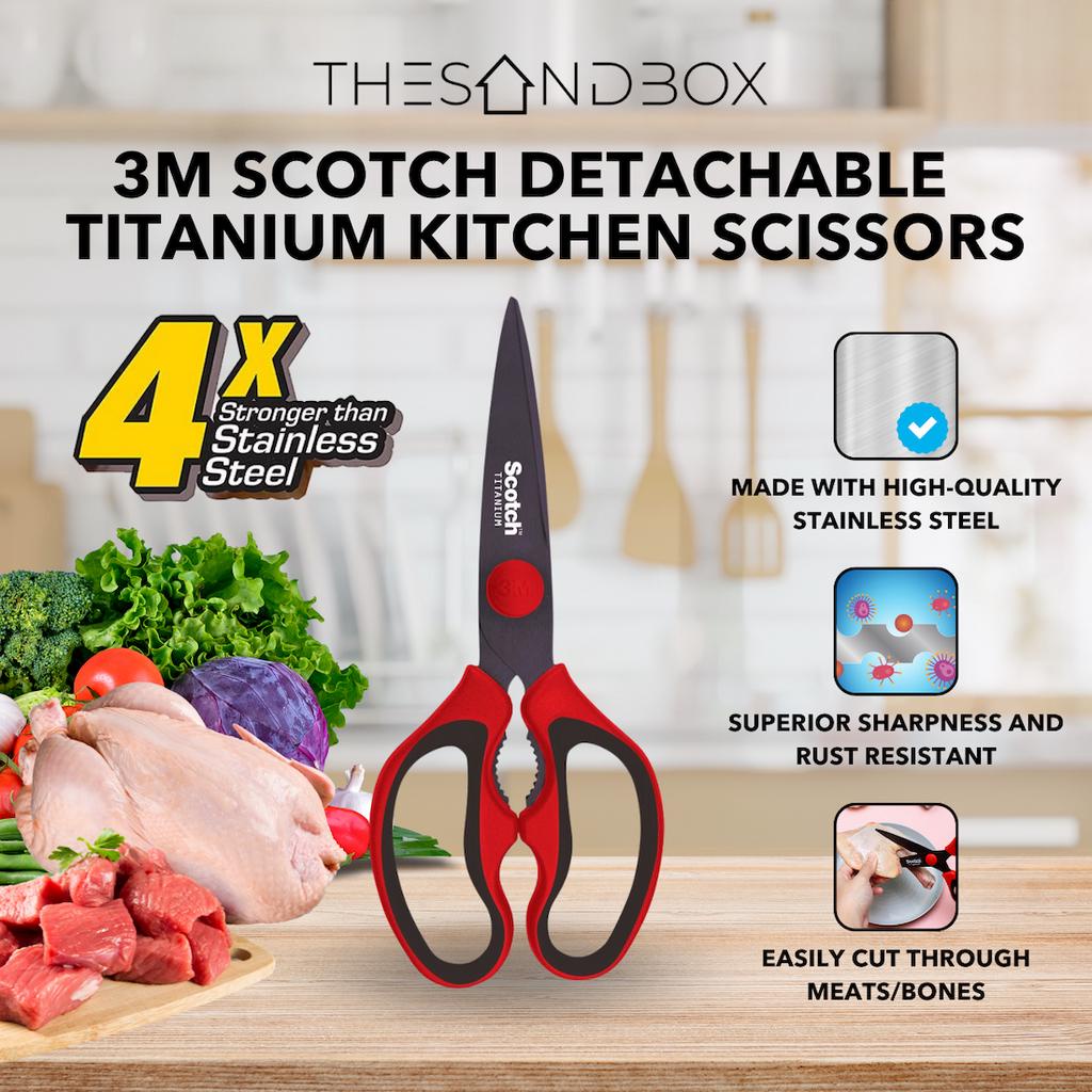 3M Scotch Detachable Titanium Kitchen Scissors [ KSDTR Red KSDT
