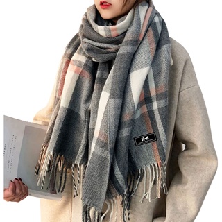 Women Plaid 100% Real Wool Shawl Scarf Winter Echarpe Pashmina WrapsTassel  Neck Warm Pure Wool Poncho Scarf Foulard