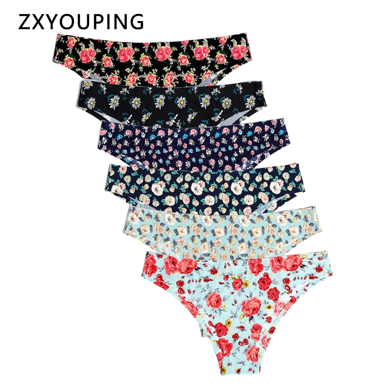 Cute Seamless Underwear Women Lovely Printed Breathable