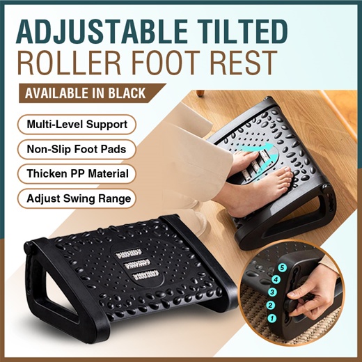 Ergonomic Footrest Adjustable Angle and Height Office Foot Rest Stool ...