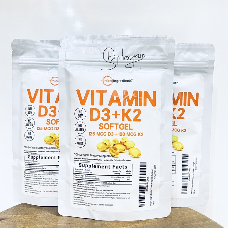 Inredients VITAMIN D3 K2 MK7 100MCG MICRO Tablets Support Immune System