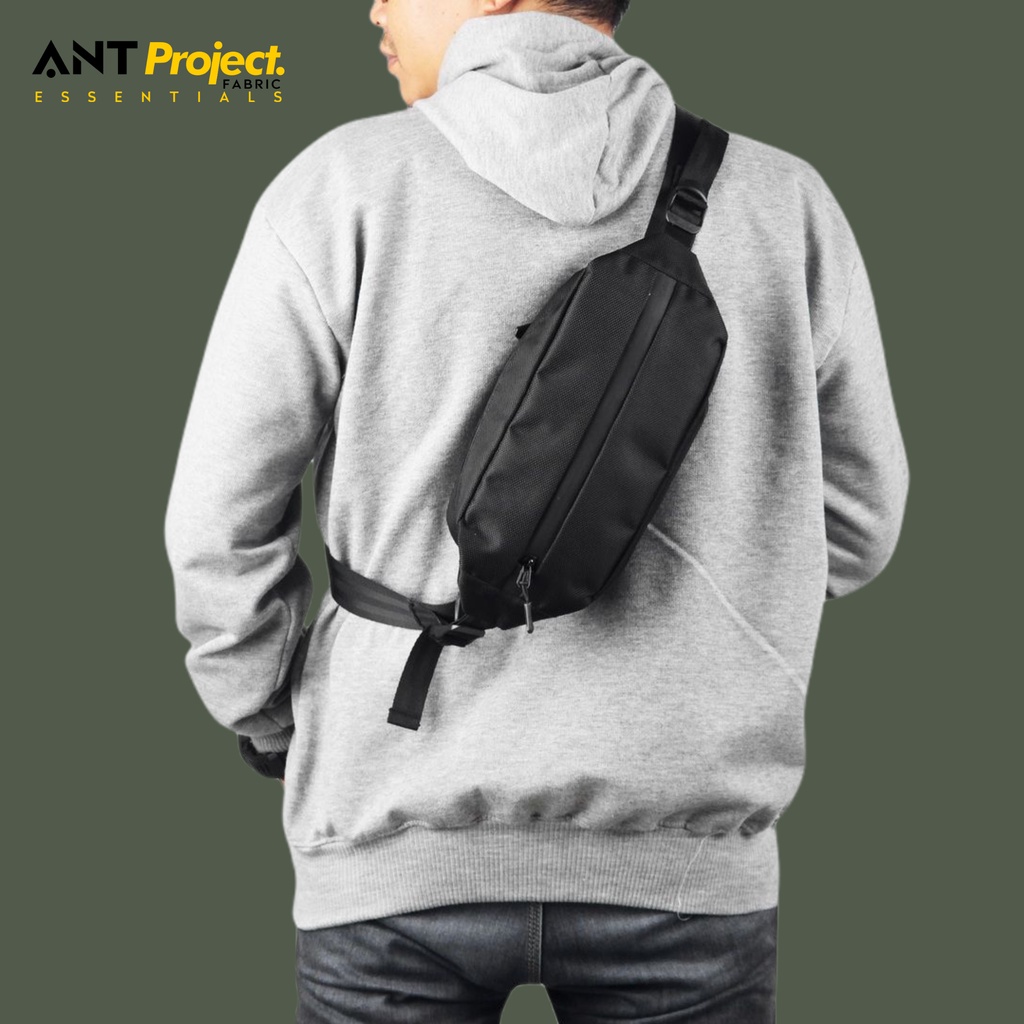 Ant PROJECT - APOLLO Men's Waistbag Full Black - Tas Antem - Water ...