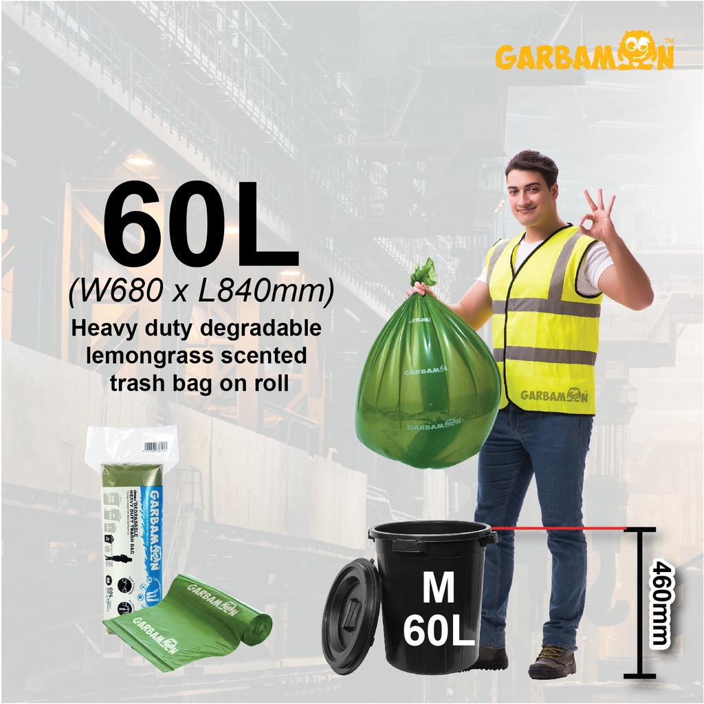 Lemongrass Scented Biodegradable Puncture Resistant Garbage Bag Waste Bag Trash Bag [Made from