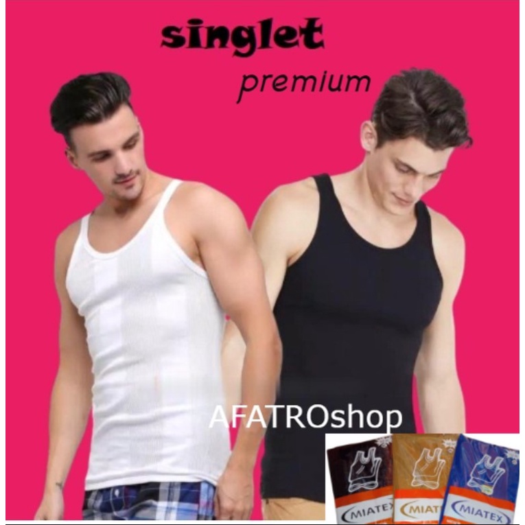 PUTIH HITAM || Nutex miatex men's Singlet Men's undershirt, plain black ...