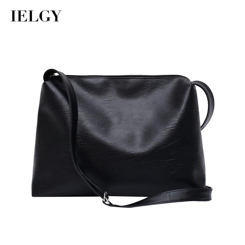 IELGY fashion versatile shoulder bag postman Korean version Hong Kong style large capacity cool messenger solid color