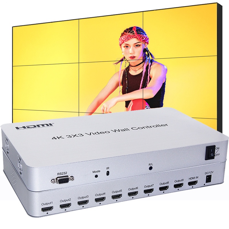 Video Wall Controller Player 1X3 1X4 2X2 2X3 2X4 3x2 4X2 4x1 4K 3x3