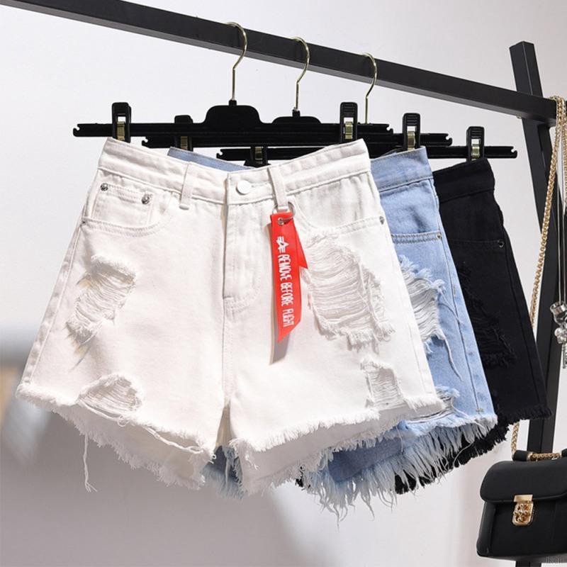 White ripped hot sale jean shorts