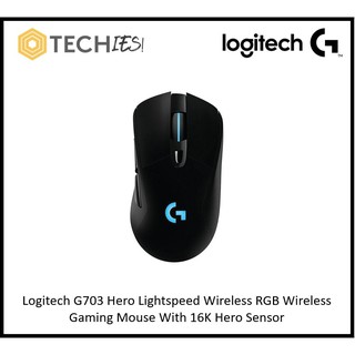 Logitech G703 Lightspeed Wireless Gaming Mouse Hero 25K Sensor Lightsync  RGB Lightweight 95G+10G Optional
