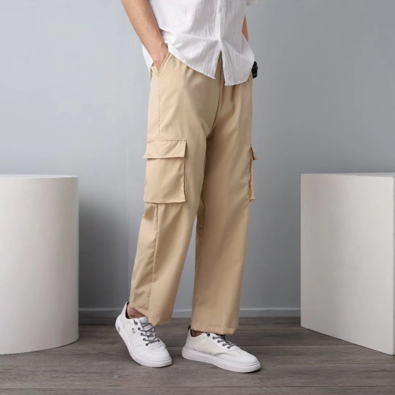 Mens cropped cargo on sale pants