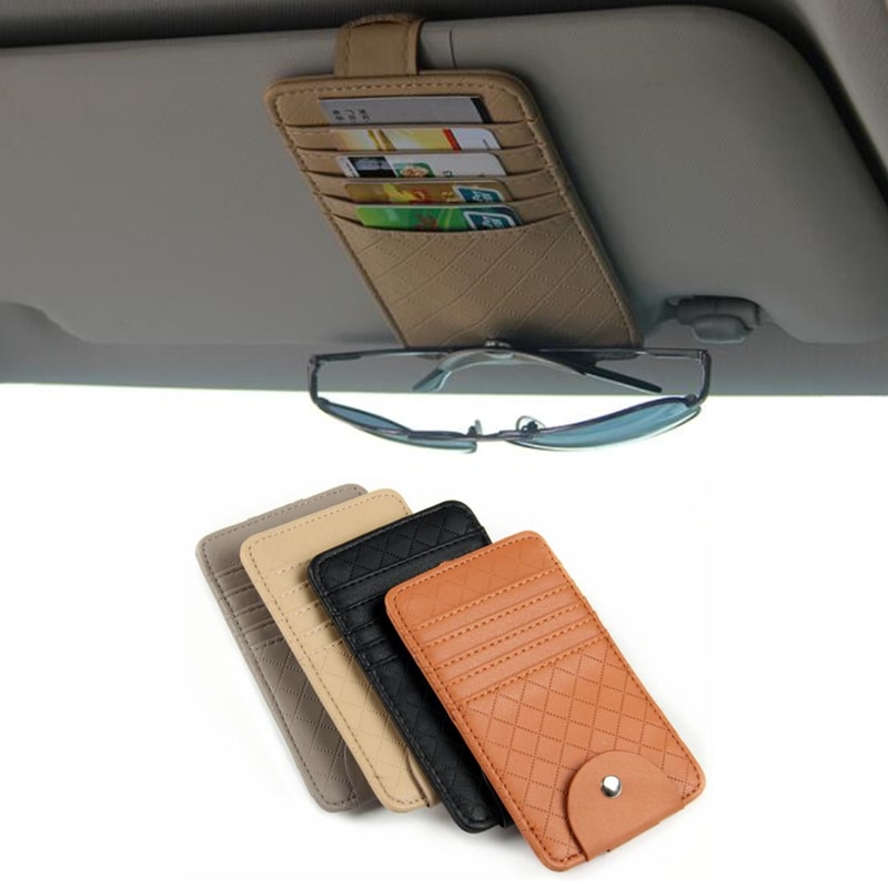 1PC Multifunctional Auto Car Phone Card Storage Holder Car Sunglasses Bag Car Interior Accessories