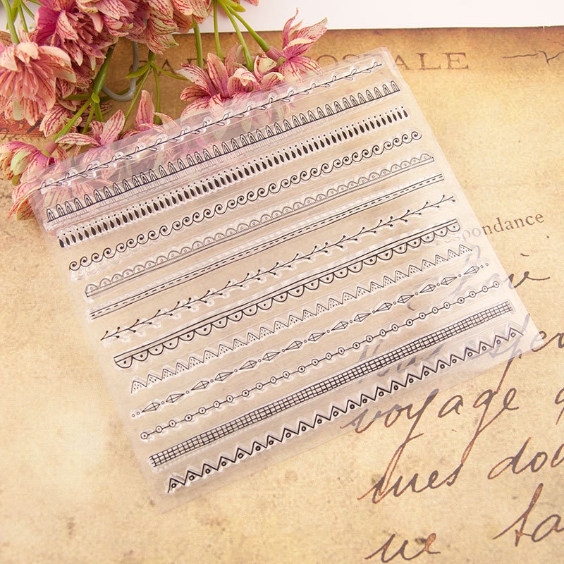 Line Silicone Transparent Seals Clear Stamps for DIY Scrapbooking Photo ...