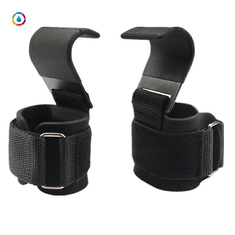 New Weight Lifting Hook Grips with Wrist Wraps Hand Bar Wrist