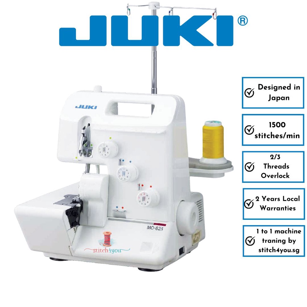 (Juki Authorized,1to 1 Training) Juki MO-623, 2/3 threads Overlock ...