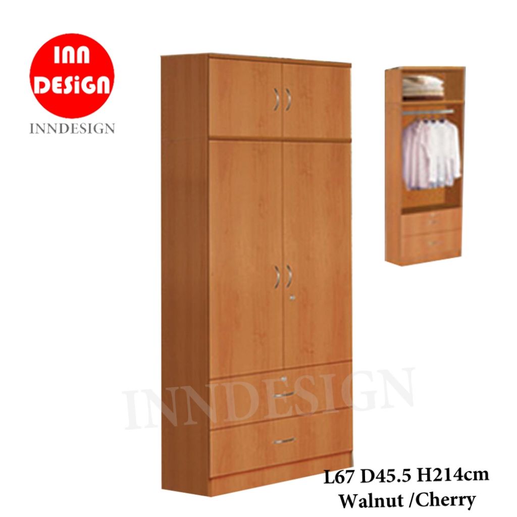 Carrlie 2 Doors Wardrobe With Top Storage (Free Delivery and