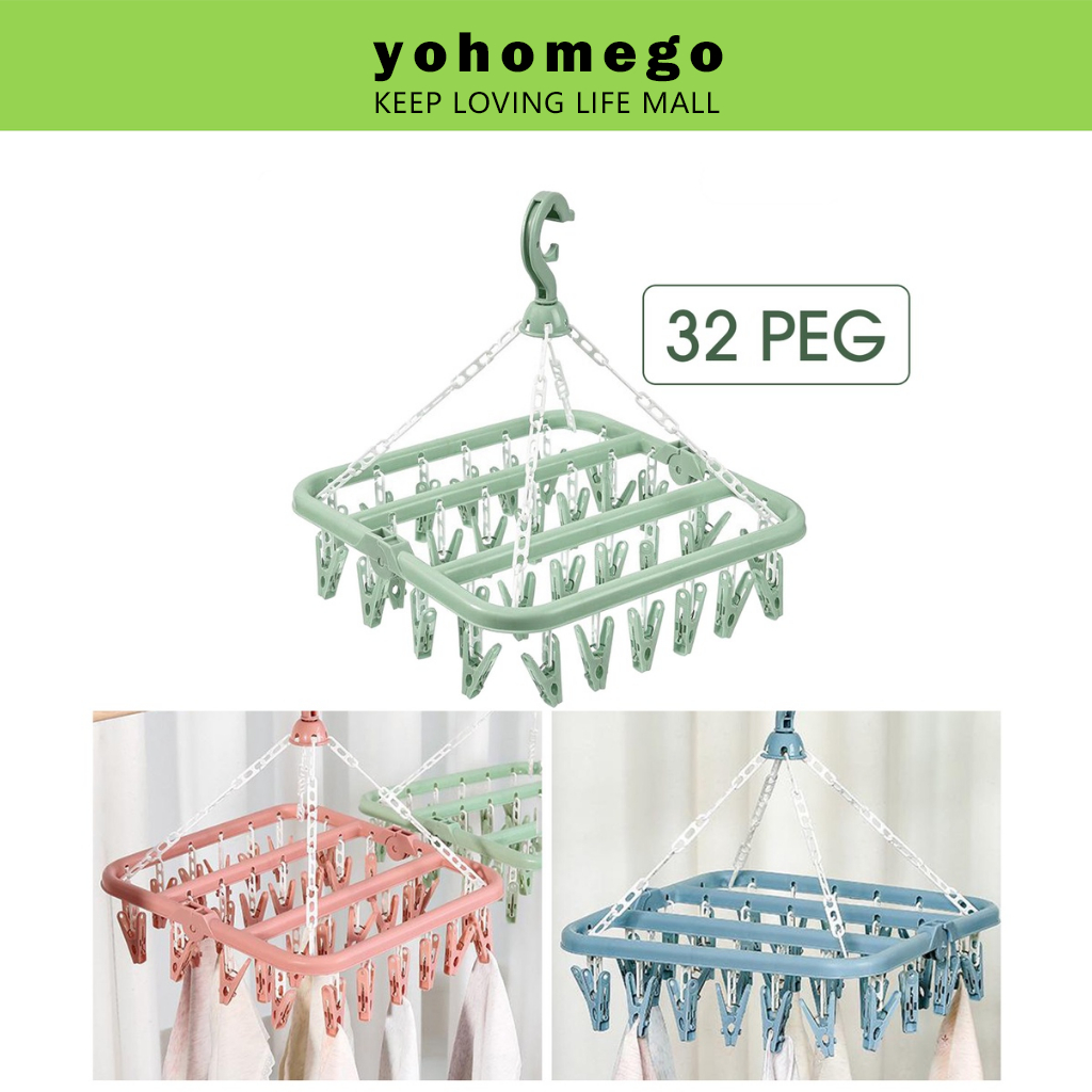 Sock Hanger Dryer Bra Laundry Drying Rack Clothes with Airer Clips