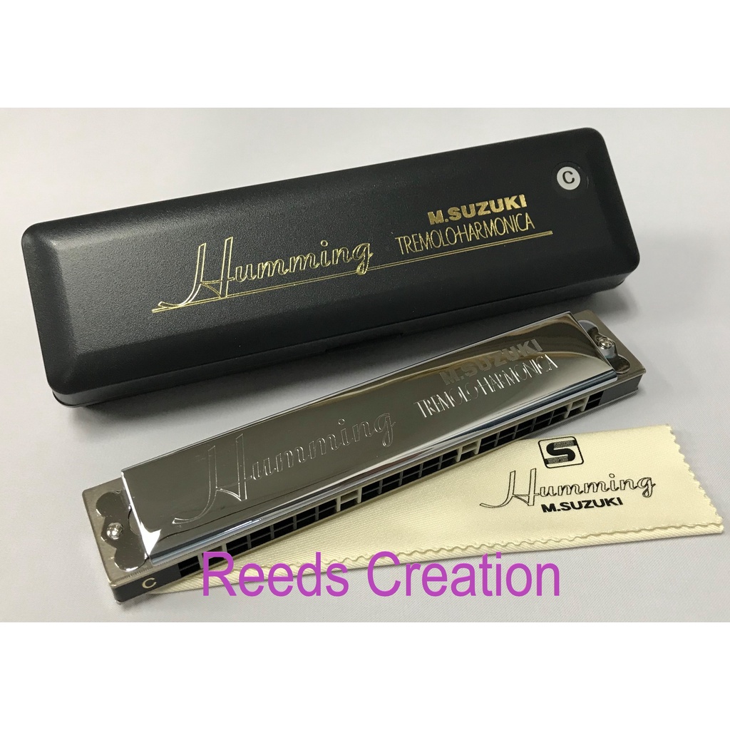 Harmonica Trémolo Suzuki SU-21HM 21 Trous - Clé De Do# (C#) - Finition Argentée - Pour Débutants Et Confirmés